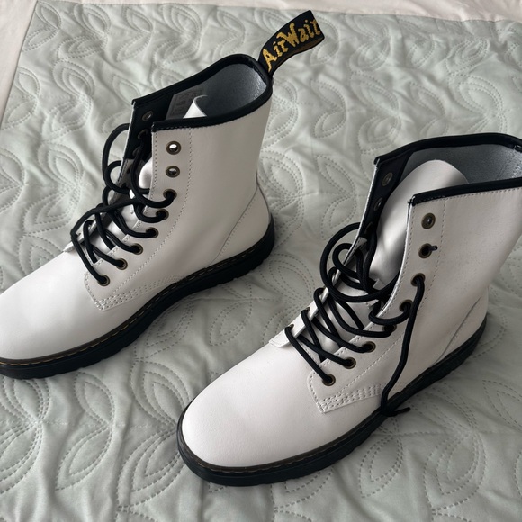 Dr. Martens Shoes - Dr. Martens White 1460 Smooth Leather Ankle Boot.
